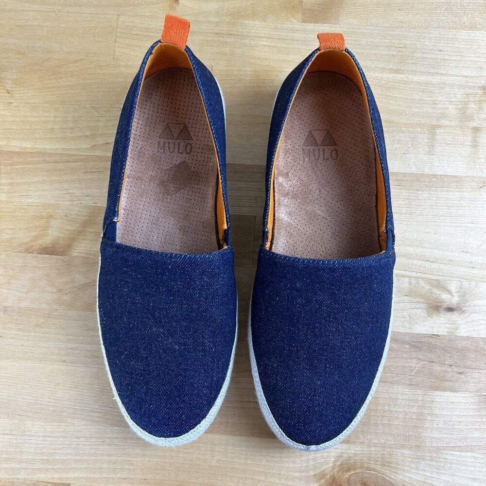 Mulo Men’s‎ US Size 7 Luxury Comfort Blue Denim Espadrille Loafer Slip On Shoes